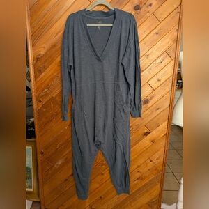 Natural Life Blue Gray Johnnie Cotton Jumpsuit Size Small Oversized